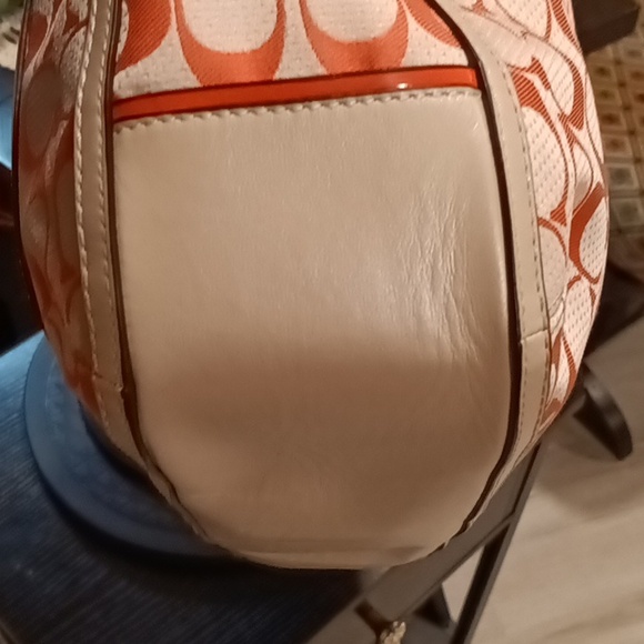 Coach Signature Canvas Poppy Hallie Tote Shoulder Bag #22473 - Picture 7 of 13